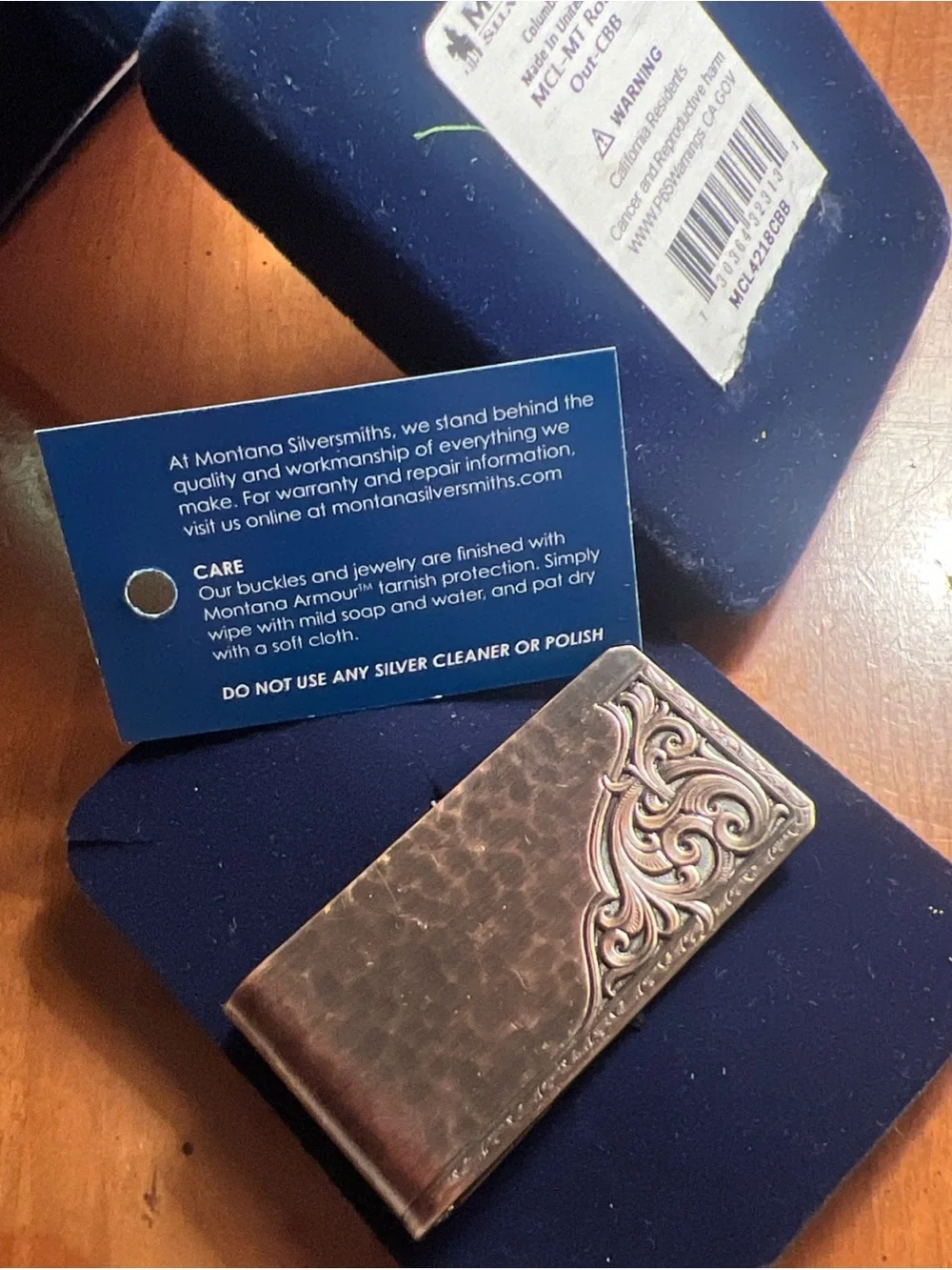Montana Silversmiths Rough Out Money Clip - NIB